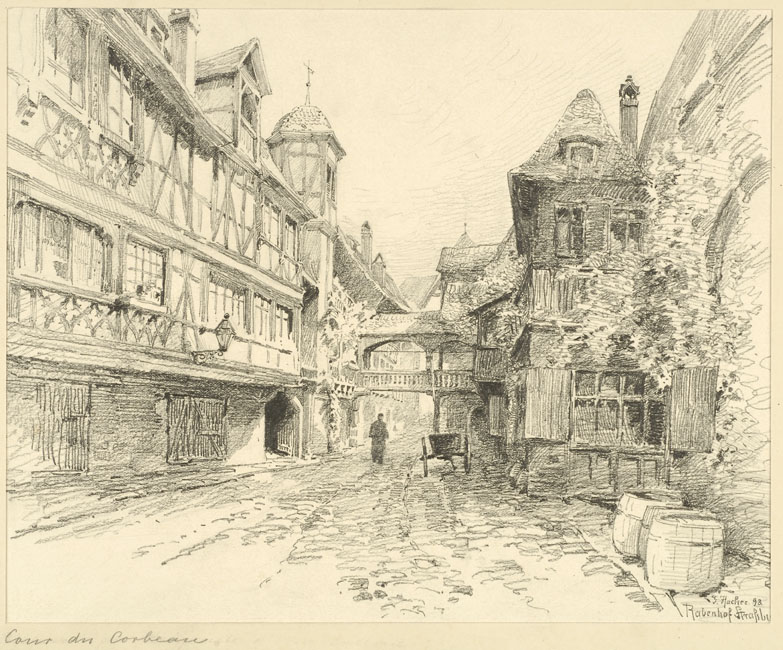 VUE DE STRASBOURG : COUR DU CORBEAU